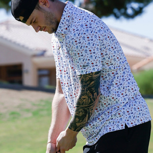 Di alta qualità sublimazione manica corta in poliestere <span class=keywords><strong>4</strong></span> vie elasticizzato Anti-rughe <span class=keywords><strong>Polo</strong></span> t-Shirt maglietta da <span class=keywords><strong>Golf</strong></span> per uso quotidiano urbano <span class=keywords><strong>Golf</strong></span> - Product Image 1