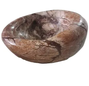 天然大理石石材雨林棕色鸟巢法国瓦比-萨比托盘珠宝杂物存储艺术几何