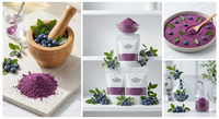 Groothandel Bulk 100% Zuivere Natuurlijke Voedingskwaliteit Blauwe Bes Fruitpoeder Instant Vriesgedroogd Oplosbaar Trommelverpakking