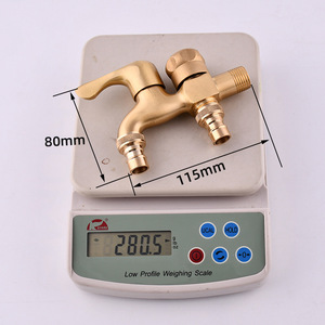 Robinet en cuivre à double tête, entrée et sortie 4 points, à ouverture rapide, pour évier de serpillière, balcon, eau froide uniquement, usage domestique - Product Image 3