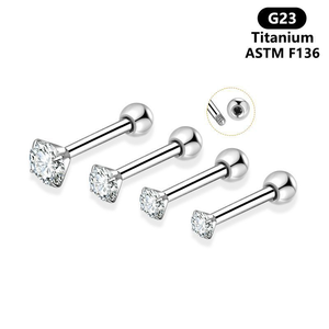 Anel de Nariz Personalizado G23 com Zircônia para Mulheres, Joia Corporal para Piercing Diário, Stud de Nariz com Zircônia/Cúbico - Product Image 1