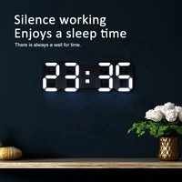 Reloj Despertador Digital LED 3D con Brillo Ajustable para Mesa, Pared, Almacén, Oficina, Sala de Estar, Luz Nocturna
