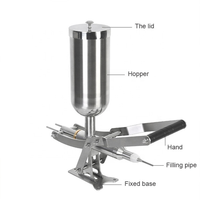 Nouvelle machine à beurre manuelle en acier inoxydable et machine automatique de remplissage de confiture pour pains/pains fourrés - Grande capacité, portable