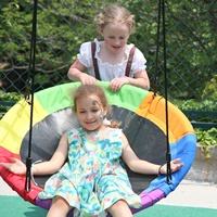 Personnalisé 280kg Charge Capaclt Arc-En-Ciel Enfants Bébé Plate-Forme Aire De Jeux Arbre Soucoupe En Plein Air Nid Balançoire
