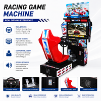 Simulateur de course automobile immersif avec son surround, éclairage LED ambiant, siège à mouvement, siège baquet 32 pouces, retour de force sur les pédales, réalité virtuelle