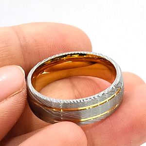 Tg 8mm Damascus vòng thép cho nam giới màu vàng <span class=keywords><strong>tungsten</strong></span> carbide <span class=keywords><strong>Inlay</strong></span> hai vật liệu trang sức bên món quà - Product Image 3