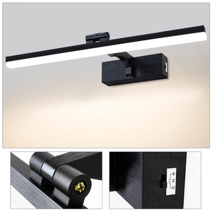 Minimalist Black Aluminum LED Wall Lamp 3500K Warm White Touch Control Dimmable Surface Mounted for Bathroom <b>Vanity</b> <b>Lighting</b> - Product Image 5