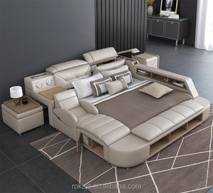 Camas Modernas Multifuncionales Personalizables con Almacenamiento, USB, Música y LED, Juego de Muebles para Dormitorio RKJ-C212, Cama Inteligente RKJ-C212 - Product Image 4