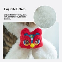 Écharpe de danse du lion de style chinois rouge pour animaux de compagnie, déguisement de fête d'anniversaire, collier pour chats et chiens, utilisation pour les fêtes