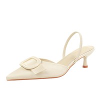 9727-AK333 Chaussures pour femmes à bout pointu en cuir artificiel, style européen et américain, tendance, avec boucle décorative, sexy