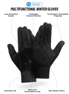Calidad superior personalizado correr ciclismo al aire libre frío pantalla táctil calentamiento impermeable deportes de invierno guantes personalizar Logo al por mayor - Product Image 2
