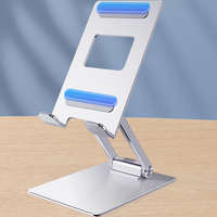 Support de tablette en alliage d'aluminium pour ordinateur de bureau et support de téléphone portable à réglage flexible, support de téléphone portable pratique