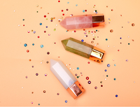 Rouleau de pierres précieuses de massage du visage, poudre de cristal, colonne d'énergie du visage, colonne de grattage, bouteille d'huile essentielle de fluorite 10ml