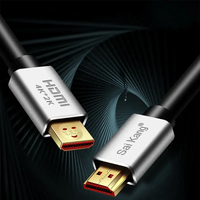 Câble à fibre optique haute vitesse 2.0 4K/8K avec connecteurs plaqués or, blindage tressé en PVC pour utilisation avec haut-parleur téléphonique 1m 1.5m 2m