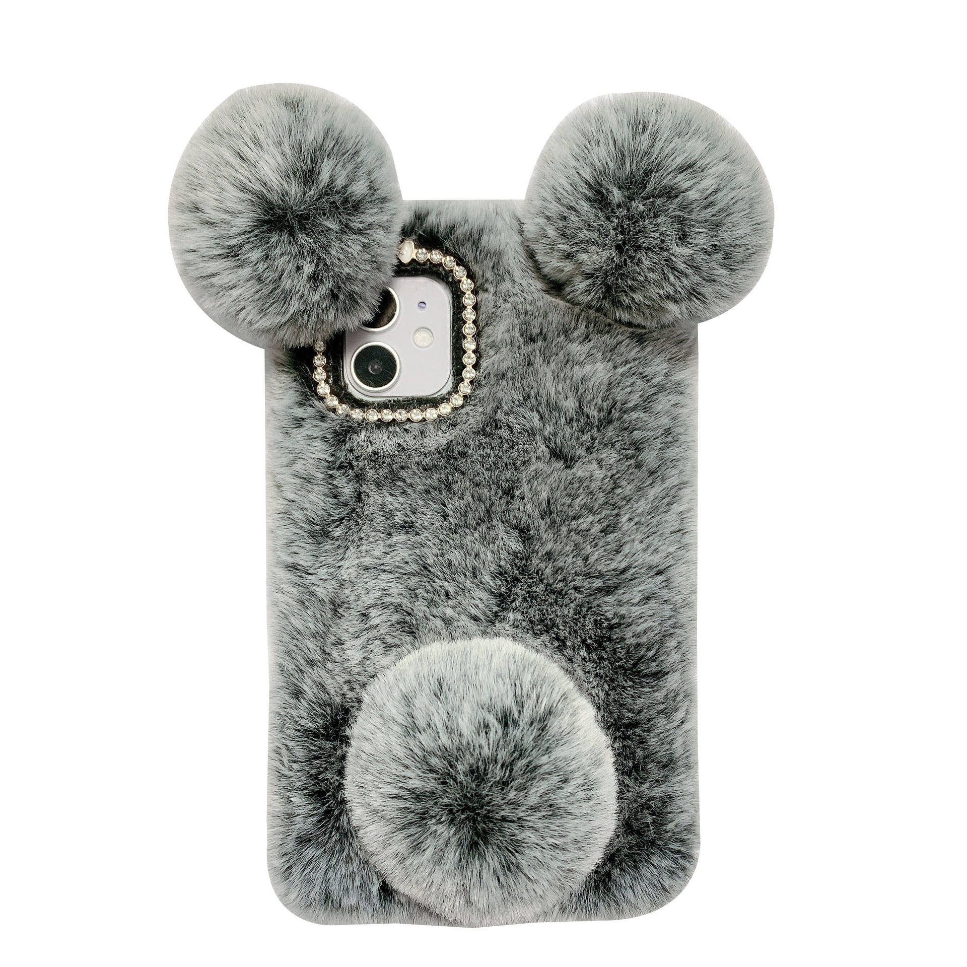 3D Japan Cute Plush Bunny Ears Rabbit Fur Soft Phone Case