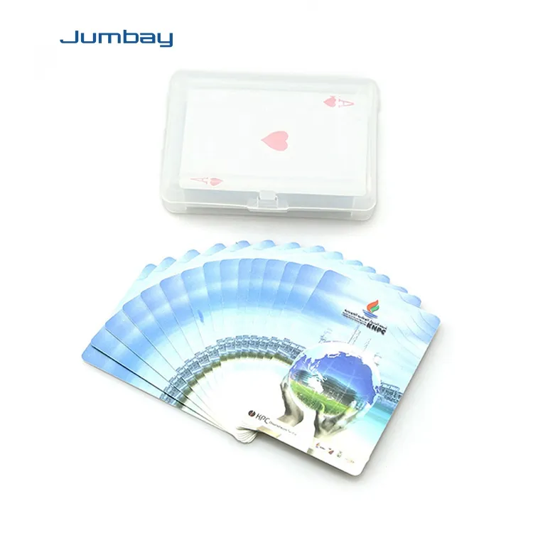 Produk kartu permainan jembatan daur ulang dengan harga rendah kustom satu dek kartu permainan untuk promosi