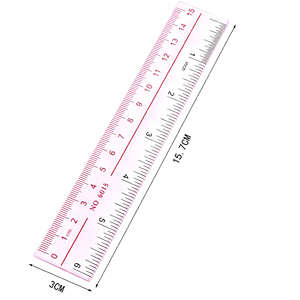 Righello dritto trasparente in plastica da 15 cm, doppia scala centimetrica e in <span class=keywords><strong>pollici</strong></span>, trasparente, per scuola e ufficio, con logo personalizzabile. - Product Image 1