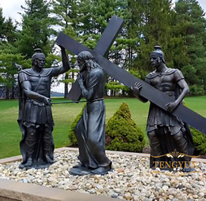 Estaciones DE LA Cruz Escultura <span class=keywords><strong>en</strong></span> Nuestra Señora de <span class=keywords><strong>San</strong></span> <span class=keywords><strong>Juan</strong></span> Del Valle Mejora la devoción del peregrino Estaciones de bronce de la Estatua de la Cruz - Product Image 2