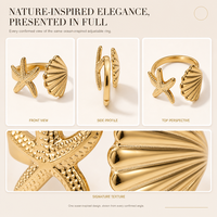 Bague de fiançailles tendance en acier inoxydable plaqué or 18 carats, design géométrique, étanche, inaltérable, pour femme, pour mariage et anniversaire