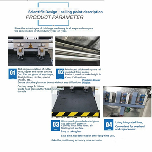Précision 380V verre CNC multi-tête avec répétabilité 0.05mm automatique pour usine de fabrication d'art miroir nouvel état - Product Image 3