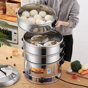 Промышленный Электрический отпариватель Yolecen из нержавеющей стали, многослойный с таймером большой емкости для отпаривания булочек, рыбы, оптом - Product Image 4