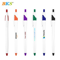 Stylo à bille personnalisé multicolore léger et à tige mince promotionnel avec logo matière plastique très bon marché