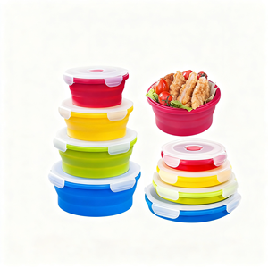 Contenitore per Pranzo in Silicone Quadrato Ermetico con Coperchio in PP, Adatto al Microonde, Ecologico, Durevole, Portatile, Capacità 1-3L, per Mantenere la Freschezza - Product Image 2