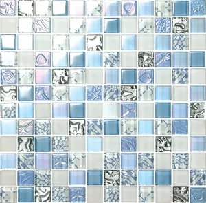 Piscina azul 300x300 baño pared ladrillo cristal mosaico azulejos