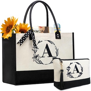 Bolsa de Lona Grande <span class=keywords><strong>BeeGreen</strong></span> con Asa de Cuero, Cierre y Diseño de Monograma con Iniciales, para Mujer - Navidad, Halloween, Acción de Gracias - Product Image 3