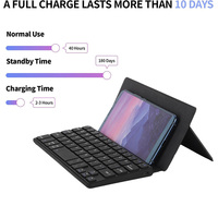 Nouveau clavier sans fil pliable mini pour tablette USB Type-C en cuir ABS portable rechargeable ultra fin avec support