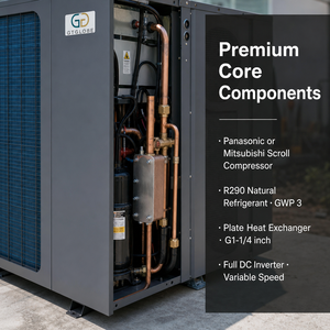 Pompe à chaleur R290 DC Inverter 38KW 3 en 1 Chauffage Refroidissement <span class=keywords><strong>Eau</strong></span> chaude A+++ avec certification CE pour usage domestique en villa Contrôle WiFi - Product Image 3