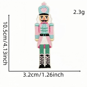 Parches Bordados de Cascanueces Rosa, Insignia de Niña Bailarina de <span class=keywords><strong>Ballet</strong></span> Pastel y Rey Ratón, Aplique Termoadhesivo para Decoración de Chaquetas DIY de Navidad - Product Image 5