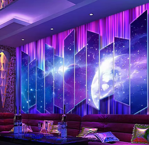 Decoración KTV Murales de pared luminosos dedicados Tecnología Sense 3D Nightclub Wallpaper - Product Image 3