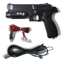 Pistolet à lumière LED USB 4 avec mini boîte de jeu PC Kit temps de crise 4 capteurs Simulateur de recul d'impact Cabinet Arcade PC Jeux de tir