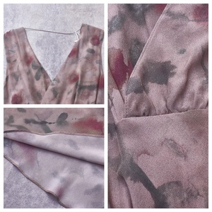 Vestido de Diseño Personalizado para Mujer: Tejido Fluido con Estampado Floral Abstracto y Escote en V Profundo - <span class=keywords><strong>Colección</strong></span> Boutique OEM - Product Image 2