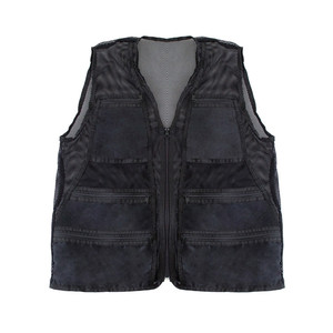Gilet de pêche noir en maille à séchage rapide, style tactique, pour usage extérieur estival - Product Image 5
