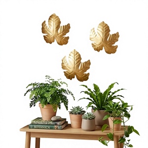 Décoration murale en métal en forme de feuille, style contemporain, pour intérieurs résidentiels et commerciaux - Product Image 4