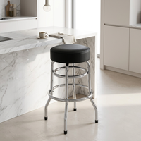 Tabouret de bar à structure métallique EaseNeat, style simple, siège rembourré en cuir souple pour la maison, le salon