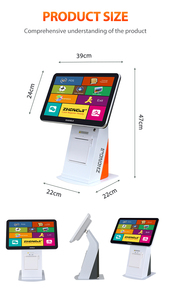 Sistema POS Todo en Uno ZHONGJI Win 10 de 15.6 Pulgadas, Caja Registradora para Restaurante con <span class=keywords><strong>8GB</strong></span> de RAM, <span class=keywords><strong>256GB</strong></span> de Almacenamiento e Impresora Térmica - Product Image 4