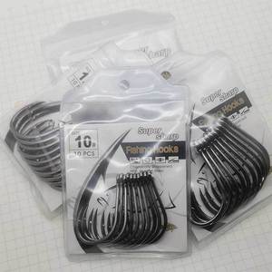 Hameçons à barbillon pour sturgeon 8090-6X-HG, hameçons de pêche en eau salée pour la pêche au bar et au poisson-roux - Lot de 10 en sachet plastique - Product Image 2
