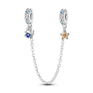 Bracelets avec pendentifs breloques en forme de cœur en zircon plaqué or et argent de la série bleue, certifiés GDTC - Design original DIY pour unisexe - Product Image 4