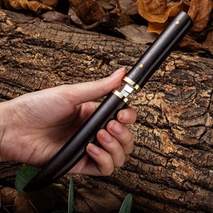 ใบมีดวากิซาชิคุณภาพสูงทำจากเหล็กกล้าไร้สนิม สีดำขนาดเล็ก มีดพกพาแบบปรับแต่งได้ พร้อมปลอกไม้แบบ OEM สำหรับมีดทำเองสำหรับกิจกรรมกลางแจ้ง - Product Image 5