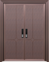 Porte double en bois massif avec vitre, design moderne pour la maison ou l'hôtel, fournie par le fabricant pour le commerce extérieur