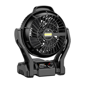 พัดลมตั้งโต๊ะขนาดเล็ก Komax พร้อมไฟ  มอเตอร์ 21V DC แบตเตอรี่แบบชาร์จได้ สำหรับสำนักงาน กิจกรรมกลางแจ้ง ตั้งแคมป์ ตกปลา - Product Image 1