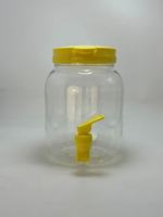 Distributeur de boissons en plastique jaune de 2,5 L avec robinet, transparent, pour cuisine et réfrigérateur, idéal pour l'été