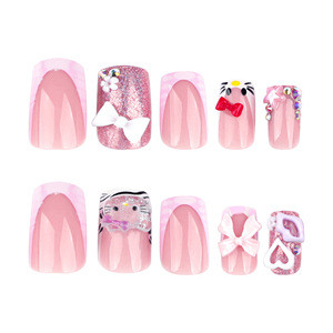 Usine <span class=keywords><strong>pas</strong></span> <span class=keywords><strong>cher</strong></span> en gros 3D Nail Art bricolage décoration mignon chat arc presse sur les <span class=keywords><strong>ongles</strong></span> à pois <span class=keywords><strong>faux</strong></span> <span class=keywords><strong>ongles</strong></span> <span class=keywords><strong>avec</strong></span> des motifs pour la beauté - Product Image 5