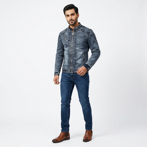 High Performance <b>Men</b> <b>Denim</b> <b>Jackets</b> Wholesale Durable Custom Made Stylish Outerwear - Product Image 1