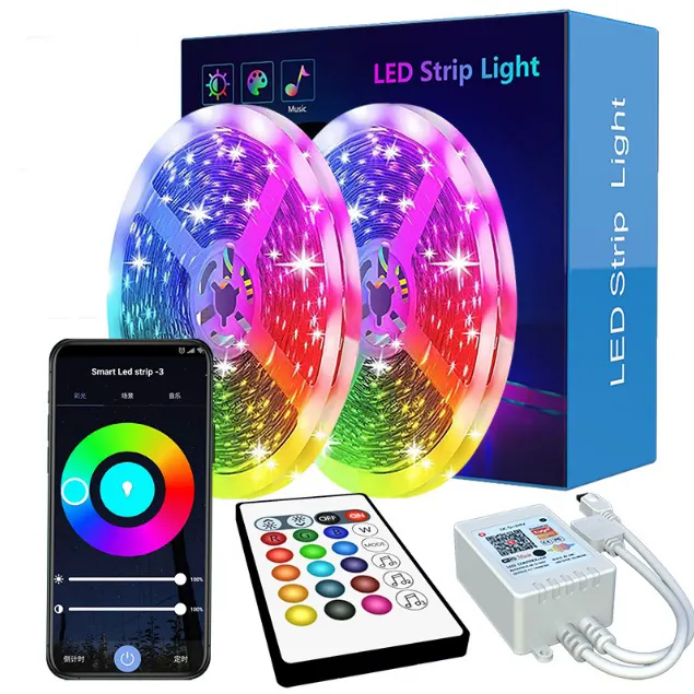 Tuya Smart WiFi LED Strip Light 12V RGB 5050 Work with Alexa Google Home Voice Control RGB LED Lights Strip Flexible Ribbon Tape