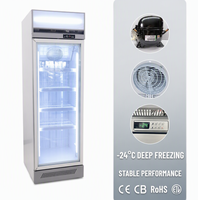 Réfrigérateur commercial vertical pour bières avec porte vitrée simple, système de refroidissement par air, refroidisseur de boissons