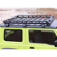 Plateforme de toit tout-terrain avec panier de chargement et barre lumineuse LED, ajustement direct pour Suzuki Jimny JB74 2019-2025 – Amélioration extérieure